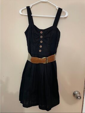 Black Button-Front Summer Dress